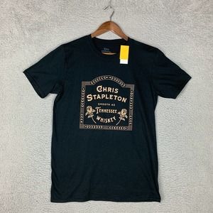 Chris Stapleton Shirt Mens Large Black Short Sleeve Tennessee Whiskey Country
